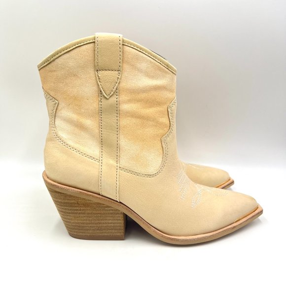 Dolce Vita Size 9 Nashe Cream Beige Western Style Cowgirl Boots Booties Shoes - Picture 1 of 15